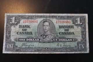 Canada 1937 $1 Bill,  It Is Circulated Take A Look At The Pictures photo