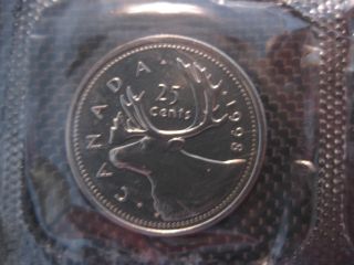 1998 Canadian Prooflike Quarter ($0.  25) W Rare photo