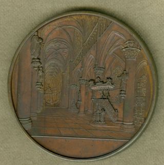 1847 Belgium Medal For Eglise St.  Martin Cathedral Ypres,  By J.  & L.  Wiener photo