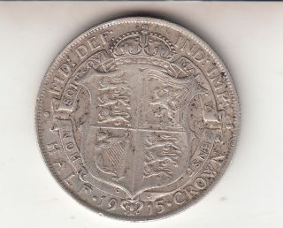 1915 King George V Half Crown (2/6d) - Sterling Silver Coin photo