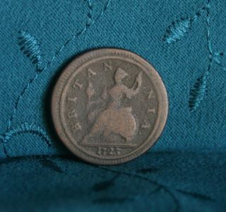 Great Britain 1/2 Penny 1723 Copper World Coin Uk Seated Half Cent Gb England photo