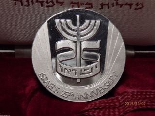 Israel 25th Anniversary Platinum Medal 1oz & photo