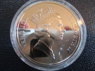 1987 Bernuda 1 Oz Pure Palladium Queen Elizabeth Coin Unc Usa photo
