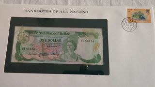 Belize One Dollar 1983 480256 Unc Env Cxd Stamp 1984 photo