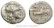 Roma / Jupiter Four Horse Chariot Trebania 1 Ancient Roman Silver Denarius Coin Coins: Ancient photo 1