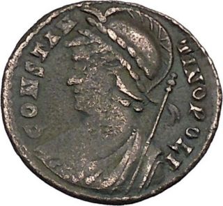 Constantine I The Great Founds Constantinople Ancient Roman Coin Victory I45904 photo