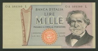 Italy Pick 101a 1000 Lire Au 1969 - Music Topical Verdi/la Scala Opera House photo