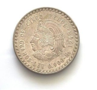 1948 Mexico 5 Five Peso Km 465 Toned Uncirculated photo