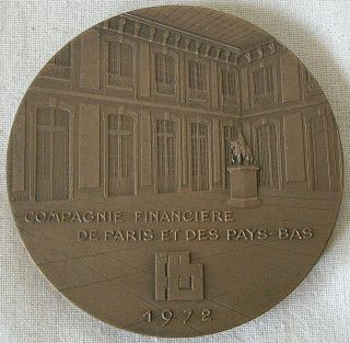 France.  Compagnie Financiere De Paris Et Des Pays - Bas Centennial Medal,  1972 photo