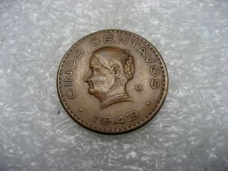 Coin Mexico 1943 Mo 5 Centavos photo