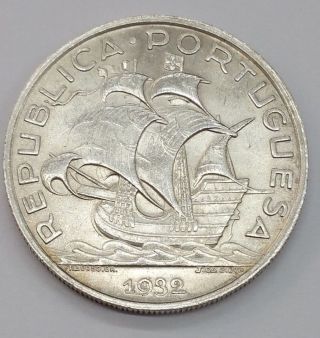 1932 Portugal 10 Escudo Uncirculated Coin photo