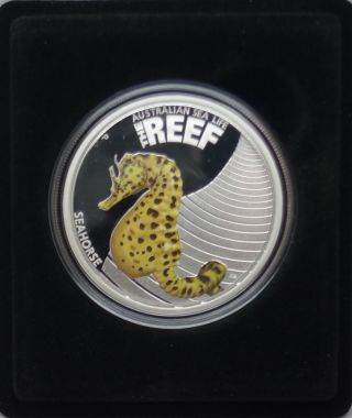 2010 Australia Sea Life The Reef Sea Horse 1/2oz Silver Proof Coin photo