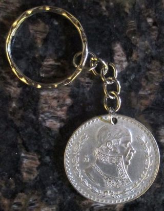 1961 Mexican Silver 1 Peso Key Chain photo