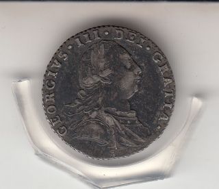 1787 King George Iii Sixpence (6d) Sterling Silver British Coin photo