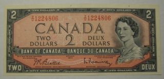 1954 - Canada 2 Dollars Banknote - Au/unc photo