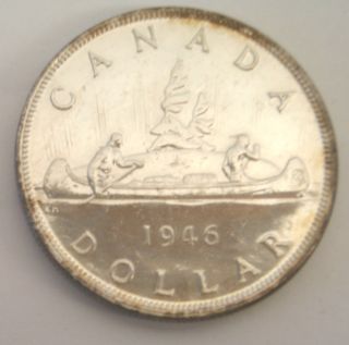 1946 Canada Geo Vi Silver Dollar - Ef40 photo