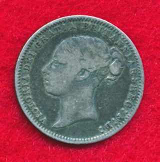 Great Britain 1877 6 Pence.  0895 Ounces Of Silver photo