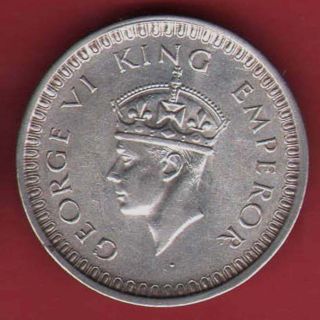 British India - 1942 - One Rupee - Kg Vi - Bombay - Rare Silver Coin O - 17 photo