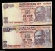 Rs 10/ - India Bank Note Solid Number Twin 78w 999999 X 2 Unc Asia photo 1