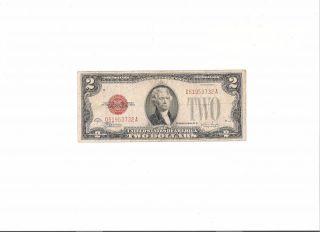 1928 F Two Dollar Red Seal No Problems Face Value $2.  Bids photo