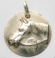 Horse & Lucky Shoe With Monogram Decors - Antique Silver Medal Pendant Exonumia photo 1