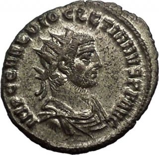 Diocletian Receiving Victory From Jupiter 283ad Rare Ancient Roman Coin I52932 photo