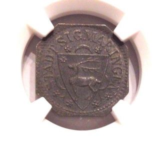 1918 Germany Notgeld Coin Sigmaringen Hohenzollern 10 Pfennig Funck - 499.  2 Ngc photo