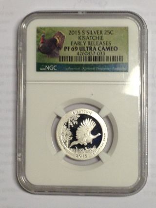 2015 S Silver Kisatchie Early Releases Pf 69 Ultra Cameo Quarter - Combined photo