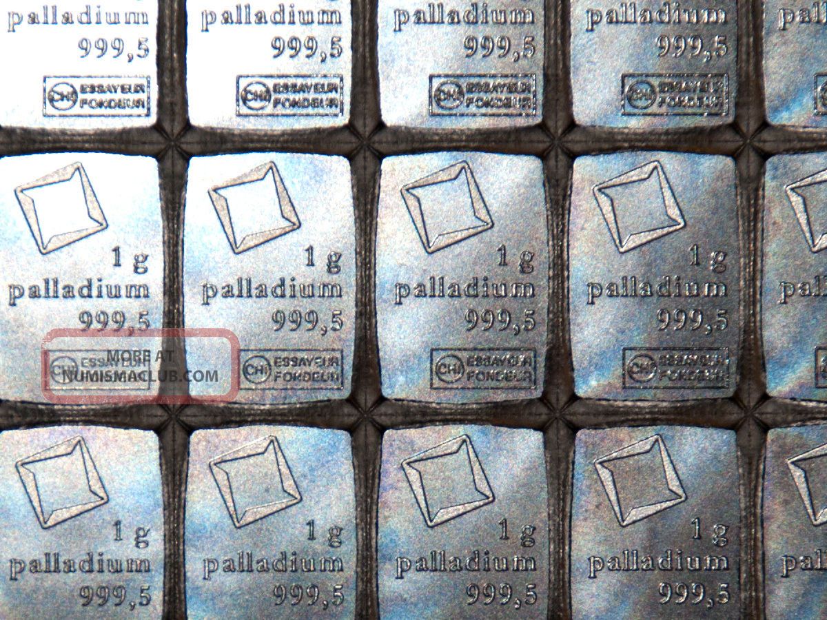 Palladium 1 Gram Valcambi Suisse Combibar 1g Pd 999,  5 - Exact Bar In Picture Bullion photo