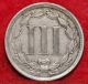 1866 Philadelphia Nickel Three Cent Coin Three Cents photo 1