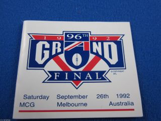 1992 Afl Premiership Medallion.  96th Grand Final 26/9/92 Mcg West Coast Eagles photo