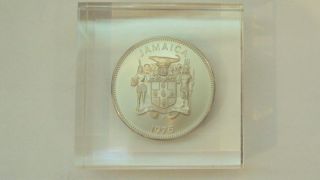 Coinhunters - 1975 Jamaica Quarter - Acrylic Paperweight - Uncirculated photo