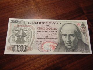 10 Pesos Banknote Mexico 1971 - Miguel Hidalgo - Church Bell - - Unc photo