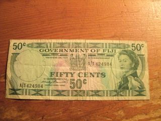 Fifty Cents Government Of Fiji Note photo