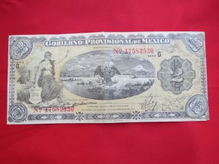 Antique 1914 Gobieron Provisional De Mexico Two Peses Bill photo