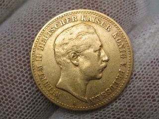 1890 A Gold 10 Marks.  Germany - German Empire - Prussia.  Wilhelm Ii.  Agw.  1152 photo