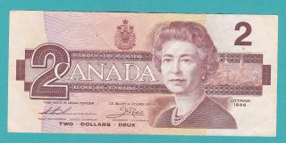 The Canada Two Dollars Banknote 1986.  Cbb 1691922. photo