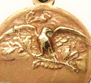 Napoleon Bonaparte & Eagle Decors - Antique Art Medal Pendant Signed Becker photo
