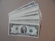 Crisp & Uncirculated Two Dollar Bill $2 Us Note Sequential Order Currency Small Size Notes photo 1