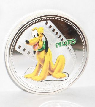 Uncirculated Niue 2014 Disney Pluto Silver Plated Coin 1 Ounce In Capsule photo