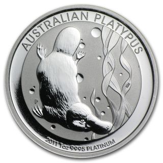 2011 1 Oz Platinum Australian Platypus Coin photo