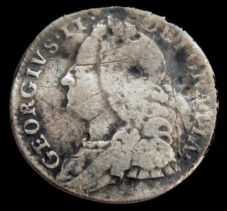 Hhc Great Britain,  George Ii Silver Sixpence,  1757 (h3236) photo
