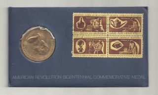 Fdc Scott 1459a With American Revolution Bicentennial Commemorative Medal photo