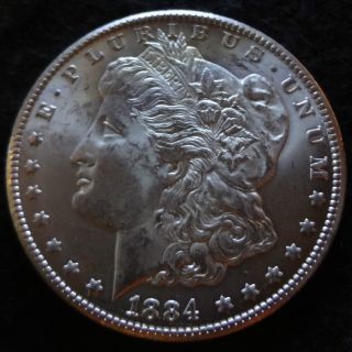 1884 - Cc Morgan Silver Dollar - A Very Frosty Au,  /ms From The Carson City photo