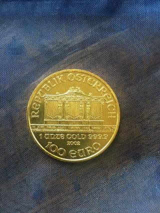 1 Oz Gold Austrian Philharmonic Coin - Year 2002 photo