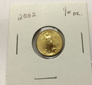2002 American Eagle 1/10 Oz Gold Bullion $5.  00 Coin photo