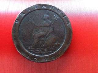 1797 George Iii England Heavy 56.  2 Grams Copper Coin (cartwheel) photo