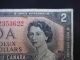 3 Two Dollar Bills 1937 & 1974 & 1954 All For One Bid 3 $2 Bills Canada photo 7