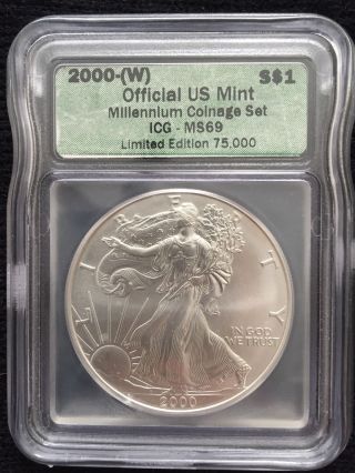 silver ms69 liberty dollar eagle walking 2000 american bullion