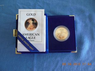 1990 American Eagle 1 Oz Gold Bullion Proof Coin With Certificat photo